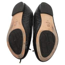 Carolina Herrera Black Leather Ballet Flats Size 40