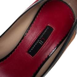 Pre Owned Carolina Herrera Multicolor Suede And Leather Pointed Toe Pumps Size 39