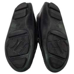 Pre Owned Carolina Herrera Black Leather Slip On Loafers Size 39