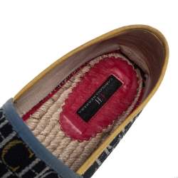 Pre Owned Carolina Herrera Blue Monogram Canvas Espadrilles Size 39