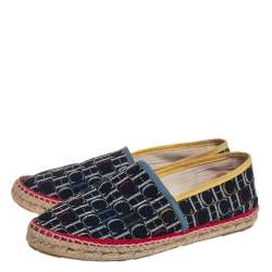 Pre Owned Carolina Herrera Blue Monogram Canvas Espadrilles Size 39
