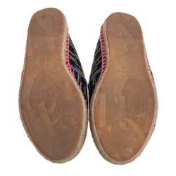 Pre Owned Carolina Herrera Blue Monogram Canvas Espadrilles Size 39