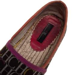 Pre Owned Carolina Herrera Dark Brown Monogram Canvas Espadrille Flats Size 39