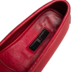 Carolina Herrera Red Leather Slip On Loafers Size 39
