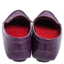 Pre Owned Carolina Herrera Purple Leather Slip On Loafers Size 39