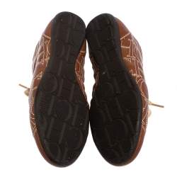 Pre Owned Carolina Herrera Brown Leather Low Top Sneakers Size 38