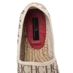 Carolina Herrera Beige Monogram Canvas Espadille Flats Size 36