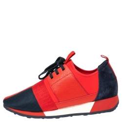 Pre Owned Carolina Herrera Multicolor  Fabric, Leather, and Suede Low Top Sneakers Size 38