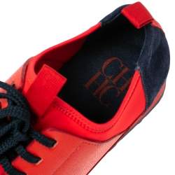 Pre Owned Carolina Herrera Multicolor  Fabric, Leather, and Suede Low Top Sneakers Size 38