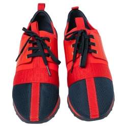 Pre Owned Carolina Herrera Multicolor  Fabric, Leather, and Suede Low Top Sneakers Size 38