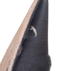 Pre Owned Carolina Herrera Black Satin  Embellished Mule Sandals Size 38