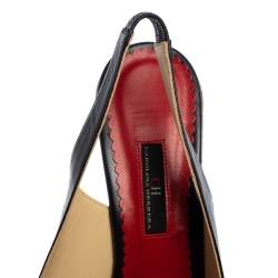 مملوكة مسبقًا صندل سي إتش كارولينا هيريرا نعل سميك فتحة كعب نعل روكى جلد أزرق مقاس 40