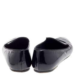 CH Carolina Herrera Black Patent Leather Smoking Loafers Size 37