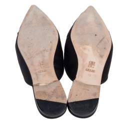 مملوكة مسبقًا صندل فلات سلايد سي أتش كارولينا هيرينا ساتان أسود مزخرف مقاس 38