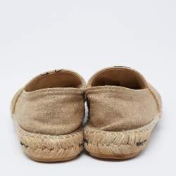 Pre Owned حذاء إسبادريل فلات كانفاس ذهبي ميتالك مقاس 38