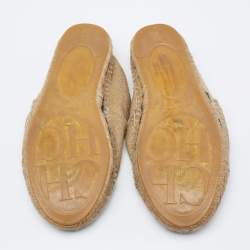 Pre Owned حذاء إسبادريل فلات كانفاس ذهبي ميتالك مقاس 38