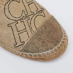 Pre Owned حذاء إسبادريل فلات كانفاس ذهبي ميتالك مقاس 38