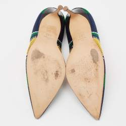 Carolina Herrera Multicolor Knit Fabric Pointed Toe Pumps  Size 40