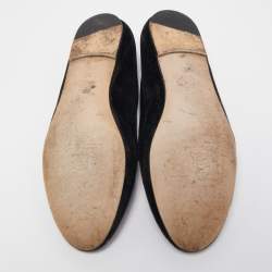 Carolina Herrera Black Suede Smoking Slipper  Size 37