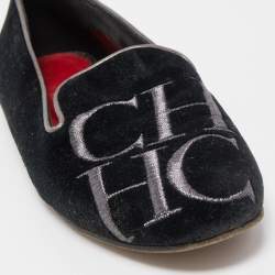 Carolina Herrera Black Suede Smoking Slipper  Size 37