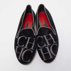 Carolina Herrera Black Suede Smoking Slipper  Size 37