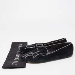 Carolina Herrera Black Suede Smoking Slipper  Size 37
