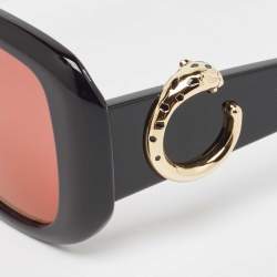 Pre Owned Cartier Black/Pink Panthère de Cartier Square Sunglasses