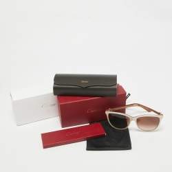 Cartier Cream/Brown Gradient CT0186S Cat Eye Sunglasses
