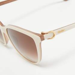 Cartier Cream/Brown Gradient CT0186S Cat Eye Sunglasses