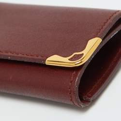 Pre Owned Cartier Burgundy Leather Must de Cartier Key Holder