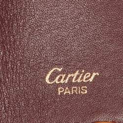 Pre Owned Cartier Burgundy Leather Must de Cartier Key Holder