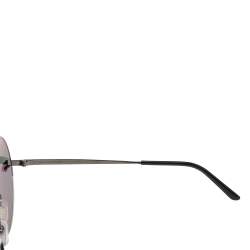 Pre Owned نظارة شمسية كارتييه CT0022S  أسود / فضي مستديرة