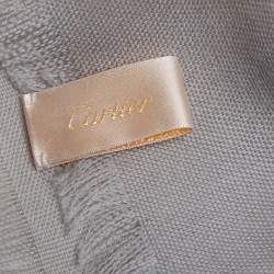Pre Owned Cartier Grey Bon Voyage Wool Fringed Scarf
