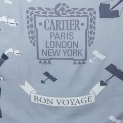 Pre Owned Cartier Grey Bon Voyage Wool Fringed Scarf