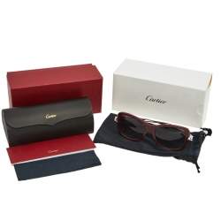 مملوكة مسبقًا نظارة شمسية كارتييه مربعة بانثير دو كارتييه متدرجه رمادية/ عنابية