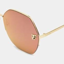 Cartier Gold Panthere Geometric Sunglasses
