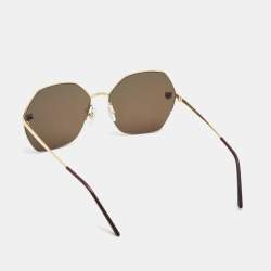 Cartier Gold Panthere Geometric Sunglasses