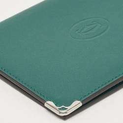 Pre Owned Cartier Green Leather Must de Cartier Passport Holder