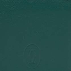 Pre Owned Cartier Green Leather Must de Cartier Passport Holder