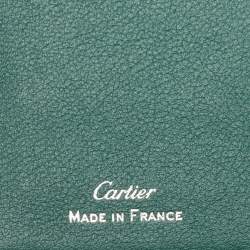 Pre Owned Cartier Green Leather Must de Cartier Passport Holder