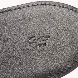 Pre Owned Cartier Black Leather Panthere Round Buckle Belt
