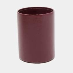 Pre Owned Cartier Burgundy Leather Must de Cartier Pen Holder