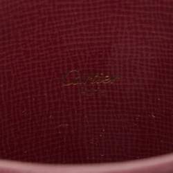 Pre Owned Cartier Burgundy Leather Must de Cartier Pen Holder
