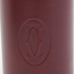 Pre Owned Cartier Burgundy Leather Must de Cartier Pen Holder