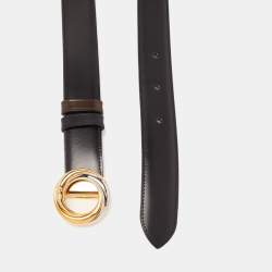 Cartier Black/Brown Leather Trinity Buckle Reversible Belt