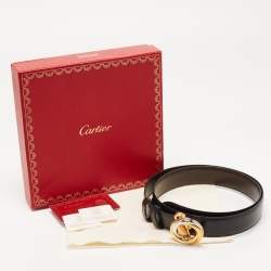Cartier Black/Brown Leather Trinity Buckle Reversible Belt