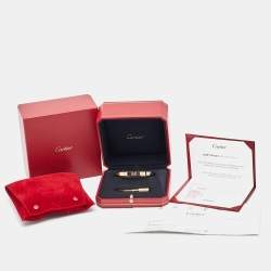 Cartier Love 4 Diamonds 18k Yellow Gold Bracelet 17