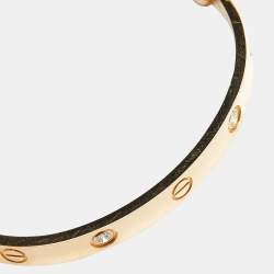 Cartier Love 4 Diamonds 18k Yellow Gold Bracelet 17