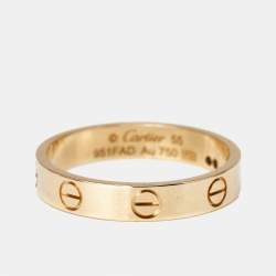 Pre Owned Cartier Love 18k Yellow Gold Small Model Ring Size 55