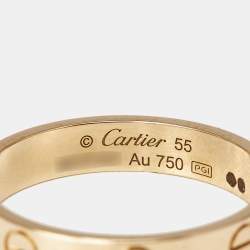 Pre Owned Cartier Love 18k Yellow Gold Small Model Ring Size 55